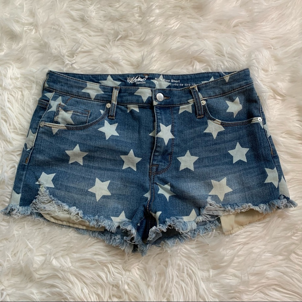 Mossimo High Rise Star Denim Jean Short